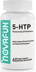 5-HTP 100mg with Enhanced B-Complex Supports Brain Fuction &amp Stress Relief Vegan Non-GMO Gluten-Free 60 Capsules