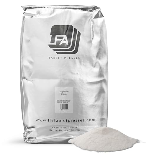 Silicon Dioxide - Anticaking Agent - 5 kg (11 lb) - Food Grade Silica Powder - Moisture-Absorbing Glidant for Tablet Press &amp Capsule Filler Pill Mix