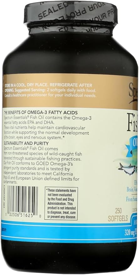 Spectrum Essentials - Fish Oil 250 Softgels by Spectrum
