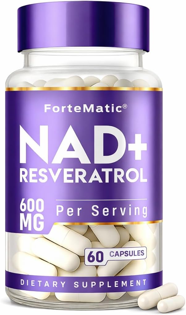 NAD+ Resveratrol Natural Antioxidant Cellular Energy Supplement 600mg 60 Capsules Made in USA
