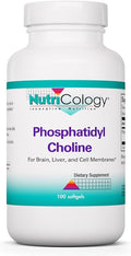 NutriCology Phosphatidyl Choline - 385 mg Phosphatidylcholine Lecithin - Brain Liver &amp Cell Membrane Support - Softgel Capsules - Soy-Based Supplement - 25 Servings - 100 Count