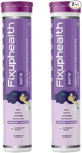 Fixuphealth Biotin Selenium Zinc Effervescent Tablets with Amino Acids and Vitamins for Hair Nails and Skin Care Orange Flavor 40 Count 2 Pack