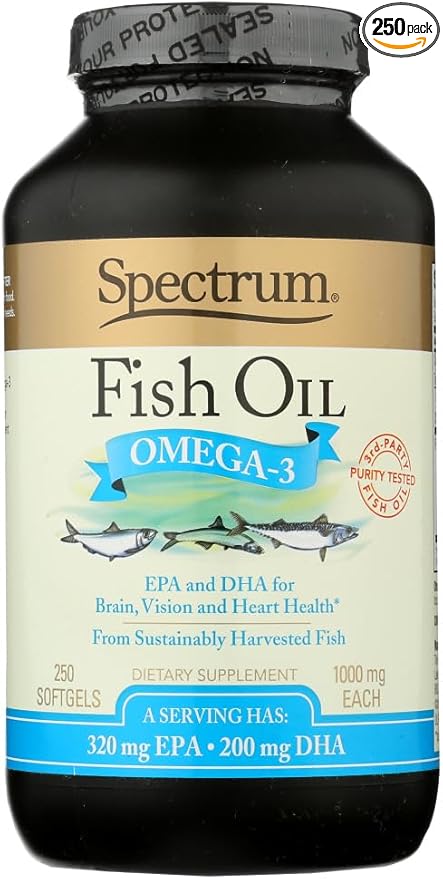 Spectrum Essentials - Fish Oil 250 Softgels by Spectrum