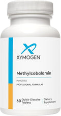 XYMOGEN Methylcobalamin - 5 mg Vitamin B12 - Supports Healthy Methylation Neurological Health &amp Red Blood Cell Formation - Non-GMO &amp Gluten Free - 60 Quick-Disssolve Tablets