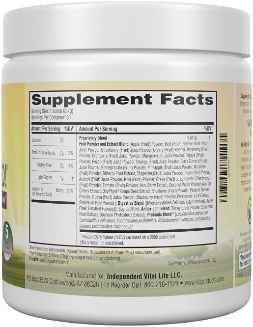 IVL - GO Ruby GO! Red Superfood Powder Juice | 42 Antioxidants Probiotics and Immunity Boost (Beet Root Powder and more Powder Supplements) | Fruit Powder &amp Extract Blend | Energy &amp Digestion