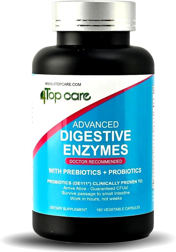 H4U Advanced Digestive Enzymes: an Ultimate Health Solution with Probiotics Prebiotics and Enzymes for Both Women and Men. Vegetarian Digestive Enzyme Supplement (180 - Count)
