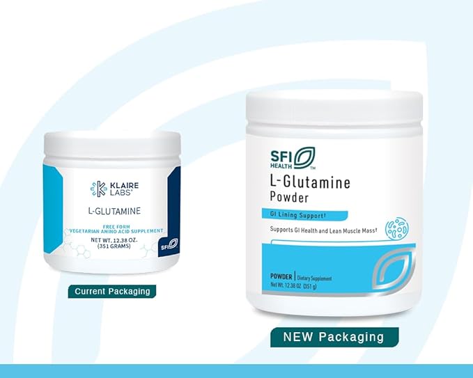 Klaire Labs SFI Health L Glutamine Powder - 5000mg Free-Form &amp Hypoallergenic Amino Acid - Supports Muscle Recovery Immune Support and GI Health - Non Dairy &amp Gluten Free (351 G / 60 Servings