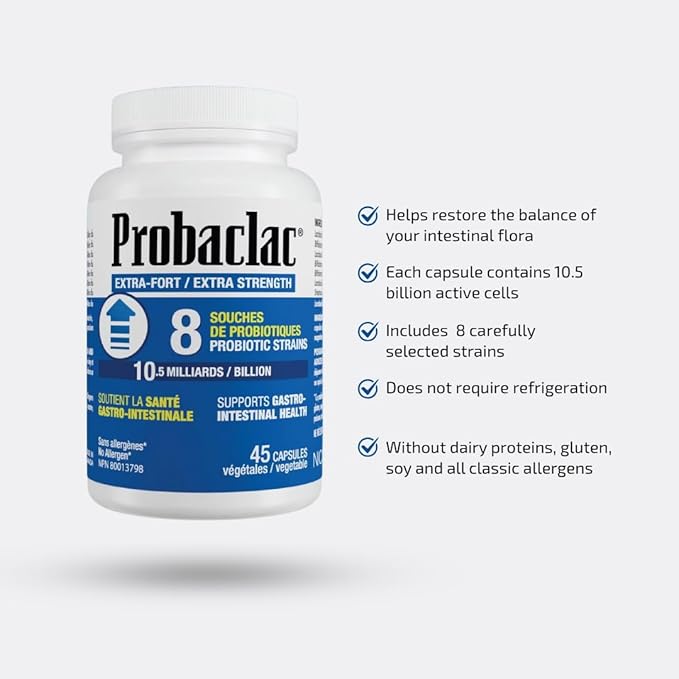 Probaclac Extra Strength FormulaMultistrain probiotic and lactic Ferment ComplexFormula Based on Natural strains thereby ensuring Complete intestinal Tract Coverage (45)