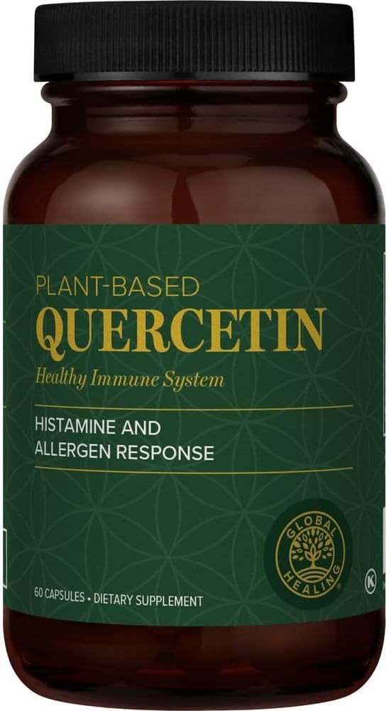 Global Healing Center Quercetin 250 mg Supplement to Support Immune System Includes QuerceFIT Without Bromelain &amp Zinc (60 Capsules)