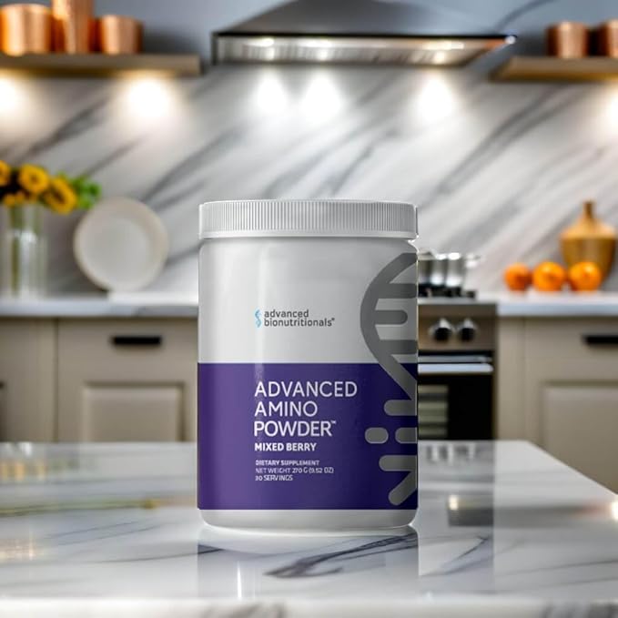 Advanced Bionutritionals – Advanced Amino Powder Amino Acid Supplement Build Muscle Post Workout Recovery EnergyNon-GMO Gluten Free Dairy Free Vegan (30 Servings)