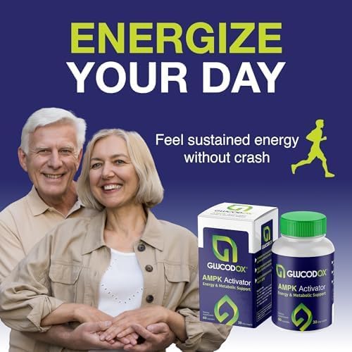 GlucodOX AMPK Activator Supplement – AMPK Enzyme Metabolism Booster Guggul Supplement for Body Management &amp Longevity – Vegan Metabolic Support - 30 Day Supply (60 Capsules)