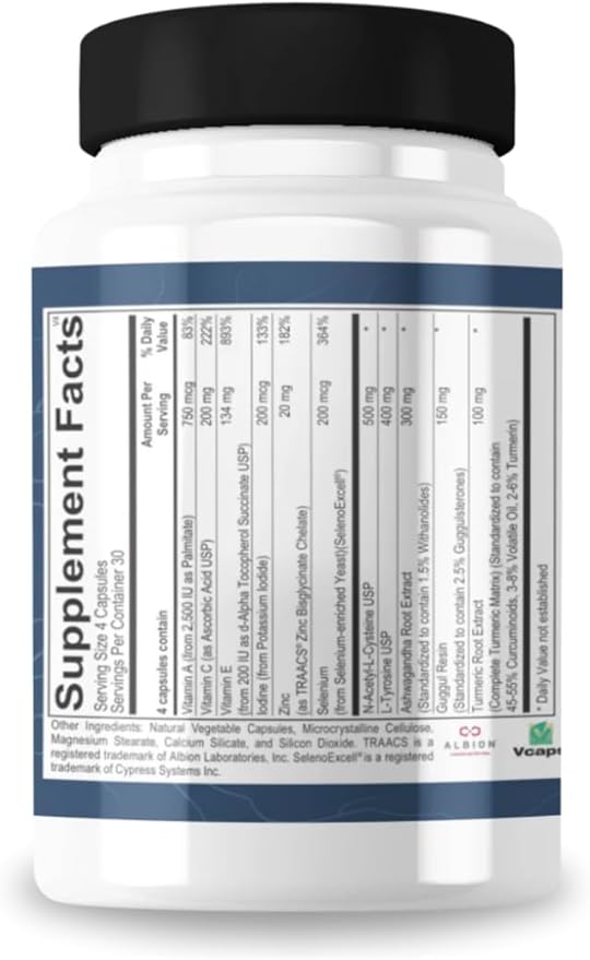 Thyrevive | Complete Thyroid Conversion &amp Metabolism Support with Iodine L-Tyrosine Zinc Selenium Turmeric | Non-GMO Gluten Free | 120 Capsules