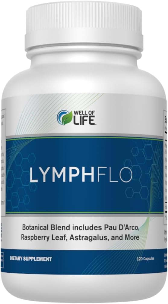 LymphFlo: Herbal Support for Detox Immunity &amp Well-Being. Formulated with PAU d’Arco Cleavers &amp Red Peony Root in 1100mg 180 V-Capsules to Optimize Lymphatic Function Enhance Vitality