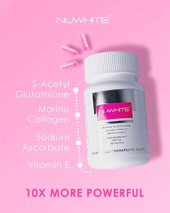 NU-White S-Acetylene Glutathione: Achieve Glowing Skin from Within (30 Capsules)
