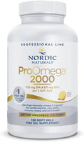 Nordic Naturals ProOmega 2000 Lemon Flavor - 120 Soft Gels - 2150 mg Omega-3 - Ultra High-Potency Fish Oil - EPA &amp DHA - Promotes Brain Eye Heart &amp Immune Health - Non-GMO - 60 Servings
