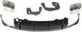 PP Rear Lip Diffuser with Exhaust Tips Compatible for Mercedes Benz CLA Class W117 CLA260 CLA45 2013-2018 Bumper Skid Plate (Color : 2013-2015 Black)