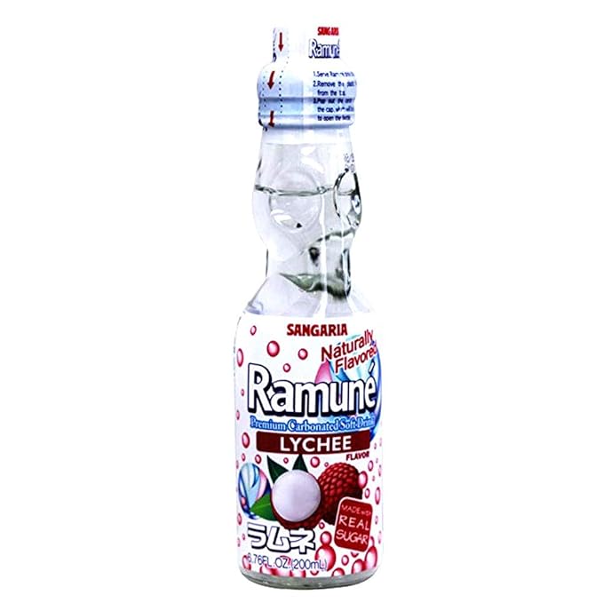 Sangaria Ramune 6.76 Fluid Ounce (Lychee 18 Bottles)
