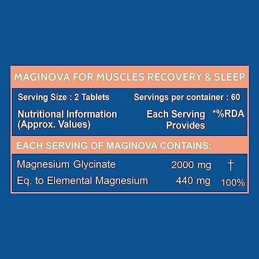 Magnesium Glycinate 2000mg Per Serving Supplement - 120 Veg Tablets