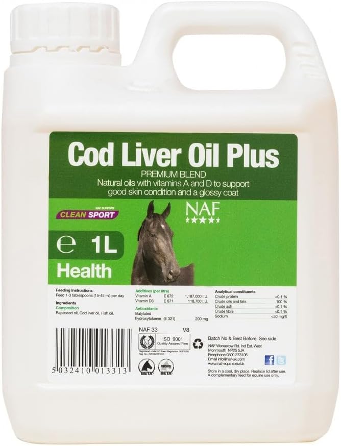 Natural Animal Feeds NAF Cod Liver Oil: 5L