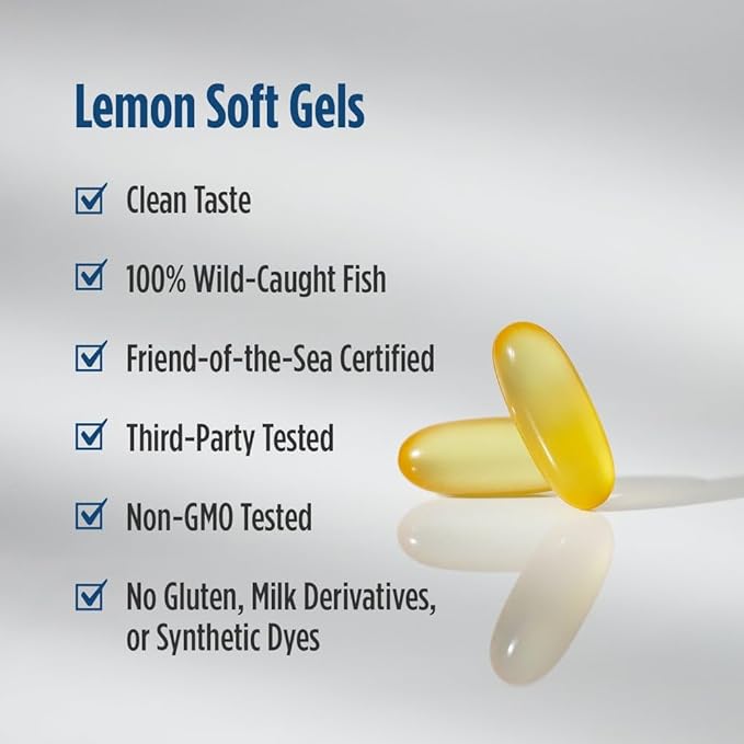 Nordic Naturals ProOmega 2000-D Lemon Flavor - 90 Soft Gels - 2150 mg Omega-3 + 1000 IU D3 - Ultra High-Potency Fish Oil - EPA &amp DHA - Brain Heart &amp Immune Health - Non-GMO - 45 Servings