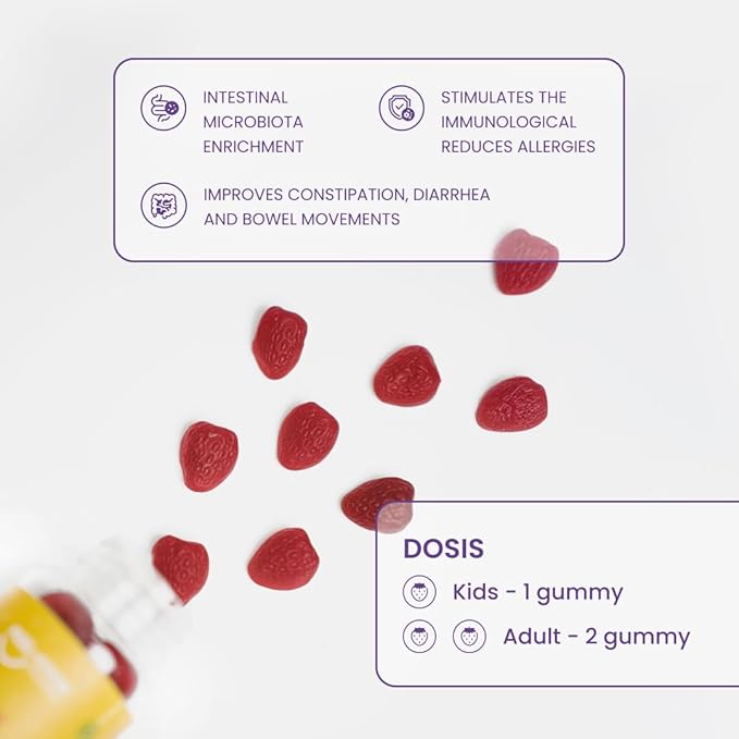 Feel Good Kids Probiotic Gummies – Gut Health &amp Immune Support – with DE111 Probiotic – Organic Strawberry Flavor – 60 Gummies for Children