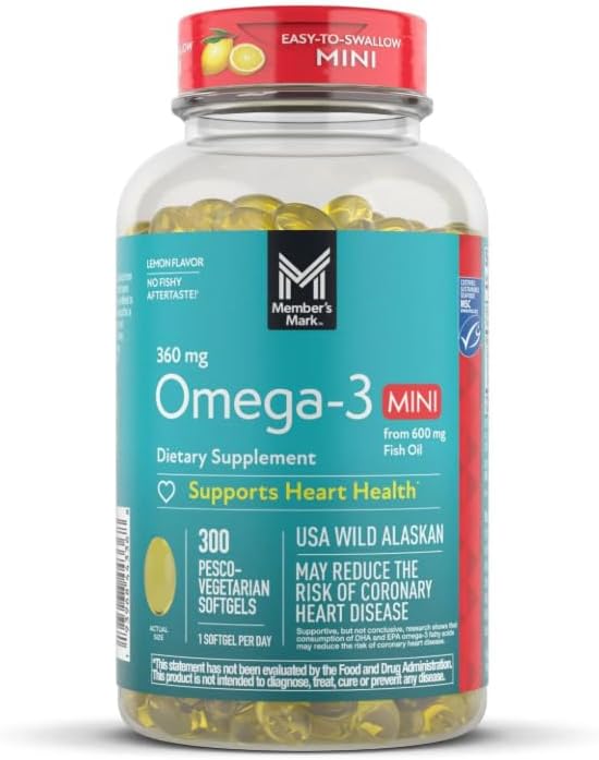 360mg Omega-3 from Fish Oil MINI Softgels 300 ct.