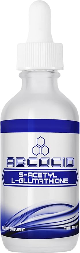 S-Acetyl L-Glutathione 95 mg 4 Oz Liquid 240 Servings Made in USA Quick Absorption Quality Potent Ingredients Non-GMO GMP Certified Cruelty-Free Products