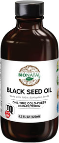 BioNatal Ethiopian Black Seed Oil 4.2oz Glass– Cold Pressed Nigella Sativa Producing Black Cumin Seed Oil Unrefined &amp Non-Filtered High TQ Up to 4.64% – Supports Immune System Digestion &amp J
