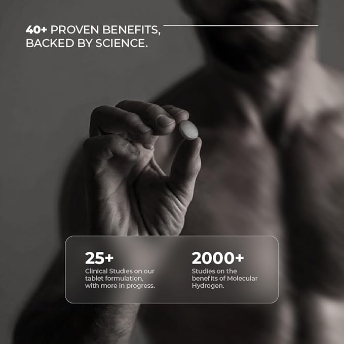 Molecular Hydrogen H₂ Tablets 12 PPM | Neutralize the Effects of Oxidative Stress &amp Free Radicals | Supports Cellular Health | Bioavailable Source of Magnesium | 30 Tablets