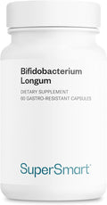 Supersmart - Bifidobacterium Longum (BB536) 6 Billion CFU per Day - Probiotics &amp Prebiotics Supplement | Non-GMO &amp Gluten Free - 60 DR Capsules