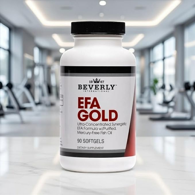 Beverly International EFA Gold 90 Softgel Capsules. High Potency Omega-3s EPA and DHA + Omega 6&amp9 Fatty Acids. Combination Fish Flaxseed and Borage Oil.