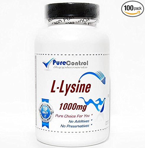 L-Lysine 1000mg // 100 Capsules // Pure // by PureControl Supplements