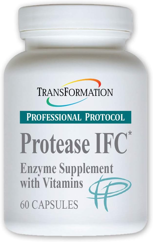 TRANSFORMATION THE GENESIS OF GOOD HEALTH Enzyme Protease IFC Enzyme Supplement Natural Support for Muscle &amp Fatigue with High Rich Vitamin A E C Zinc &amp Selenium Non-GMO 60 Capsules