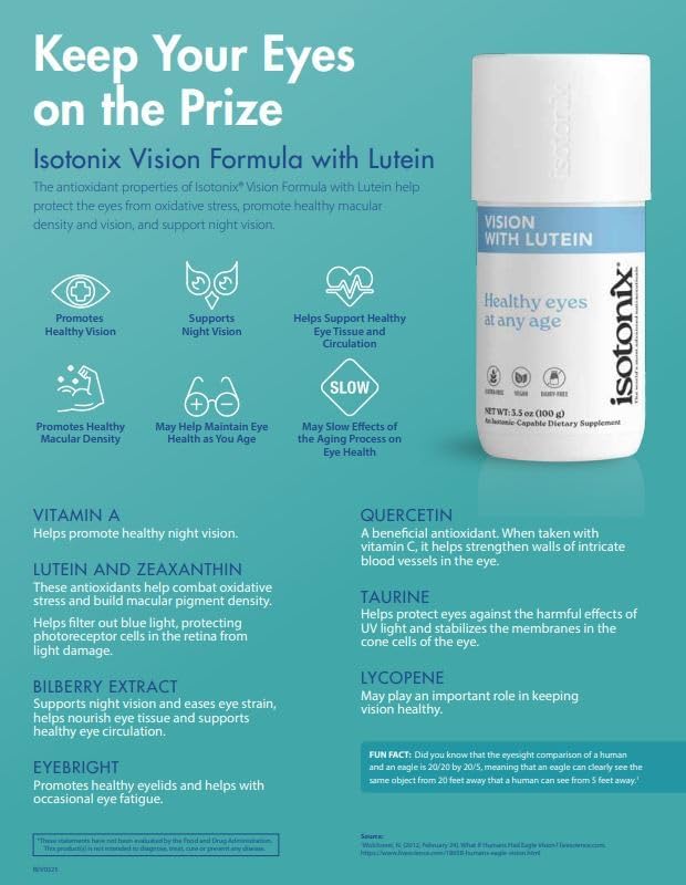 Isotonix Vision Formula with Lutein – Supports Eye Health Vision &amp Circulation – Antioxidants Zinc Vitamin C E Bilberry Zeaxanthin – Eye Supplement for Clarity &amp Protection - 30 Servings