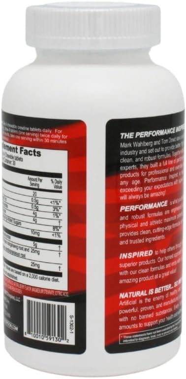 PERFORMANCE INSPIRED Nutrition Creatine Chew – 5g Creatine Monohydrate – Supports Muscle Growth &amp Recovery – Berry Blast Flavor – 120 Count