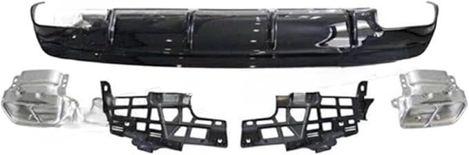 PP Rear Lip Diffuser with Exhaust Tips Compatible for Mercedes Benz CLA Class W117 CLA260 CLA45 2013-2018 Bumper Skid Plate (Color : 2013-2015 Black)