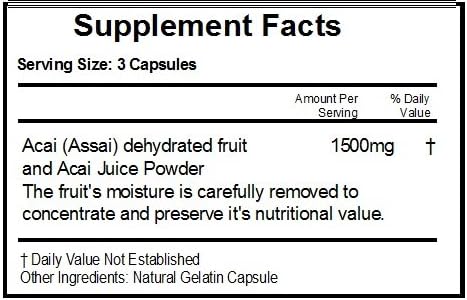 Acai 1500mg // 120 Capsules // Pure // by PureControl Supplements