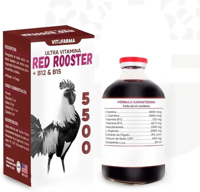 B12 5500 20ml Restorative Muscle Mass Optimal Weight Training Support Booster for Rooster - Suplemento para Gallos b12 20 ml (50 ml)