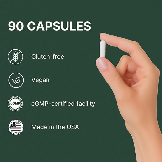 L-Ergothioneine Supplement 30mg - Fermentation-Based 99.99% Purity Antioxidant - Clinically Studied to Support Longevity Restful Sleep &amp Healthy Aging - Vegan &amp Non-GMO - 90 Capsules