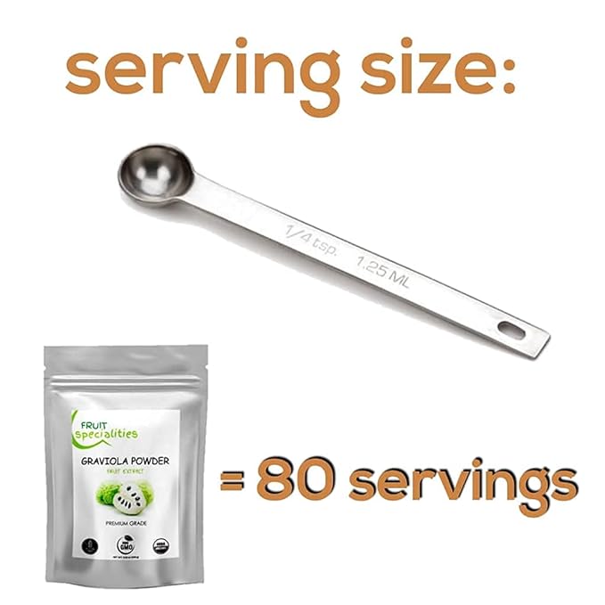 Graviola (Soursop) Organic Fruit Powder All-Natural Pure Graviola Fruit Powder Annona Muricata Guanabana (3.52 oz)