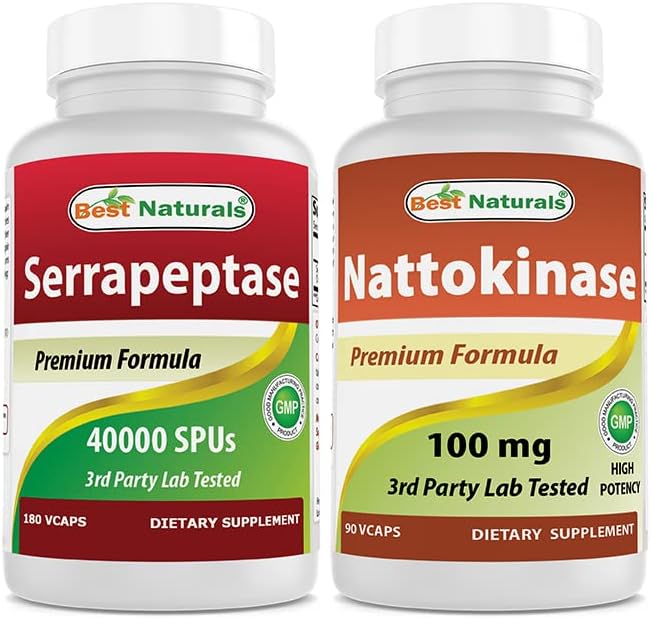 Best Naturals Serrapeptase 40000 SPUs &amp Nattokinase 100 Mg