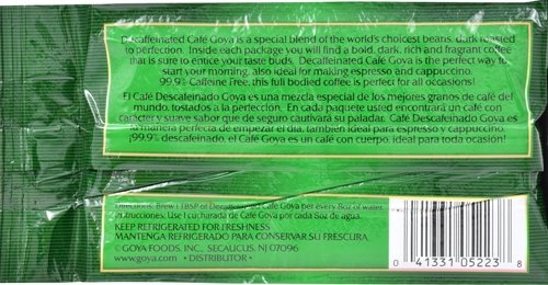 Goya Foods Premium Bold Latin Coffee Decaffeinated 8.8 Ounce