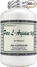 Pure L-Arginine HCL 500 mg - 250 Capsules by Montiff