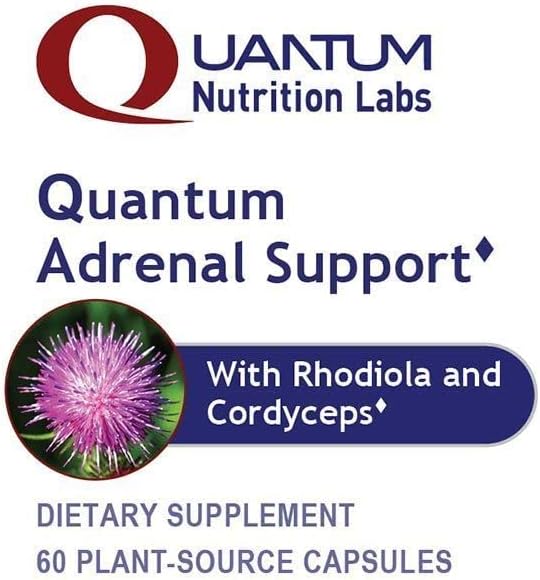 Quantum Nutrition Labs Quantum Adrenal Support- Adrenal Health Support Supplements Support for Fatigue and Promote Calmness Adrenal Gland Vitamins Rhodiola Rosea Organic - 60 Vegan Capsules