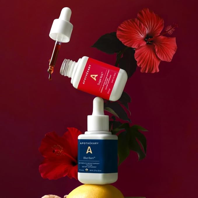 Apothékary Metabolic Duo Herbal Supplement Liquid Drops Contains Blue Burn 30 Servings and Sugar Kick 30 Servings Support Metabolism Weight Support and Healthy Blood Sugar 60 Servings