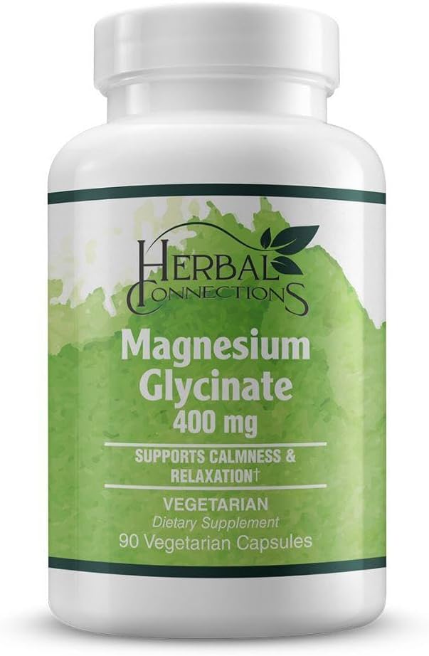 Magnesium Glycinate - Supplement to Support Stress Relief Sleep Heart Health Nerves Muscles and Metabolism* - with Magnesium Glycinate - 90 Capsules