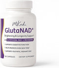GlutaNAD+ Brightening &amp Longevity Support L-Glutathione &amp NAD+ Antioxidant Complex Skin Glow Cellular Energy &amp Healthy Aging 60 Vegan Capsules NAD Plus