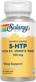 SOLARAY 5-HTP Plus St John's Wort - 30 Enteric-Coated Capsules - 100 mg - 30 Servings