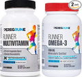 Runner Multivitamin &amp Omega-3 Bundle | Designed for Runners with Antioxidants &amp Complete B-Complex to Support Energy &amp Recovery | Omega-3 to Support Heart &amp Joint Health | Non-GMO