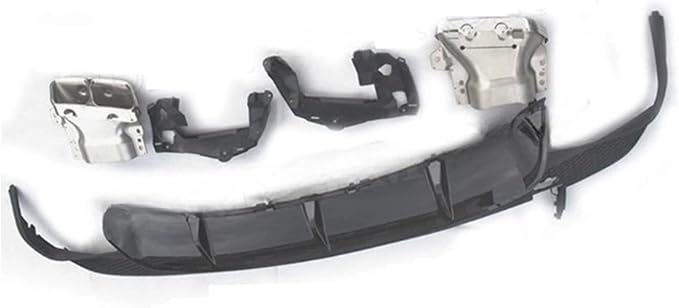 PP Rear Lip Diffuser with Exhaust Tips Compatible for Mercedes Benz CLA Class W117 CLA260 CLA45 2013-2018 Bumper Skid Plate (Color : 2013-2015 Black)